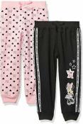 Minnie Mouse Girls Pink & Black Two-Pack Joggers Size 2T 3T 4T 4 5 6 6X