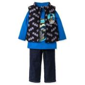 Batman Toddler Boys Black Puffer Vest 3pc Pant Set Size 2T 3T 4T