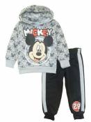 Mickey Mouse Toddler Boys Gray & Black 2pc Sweatsuit Coat Size 2T 3T 4T
