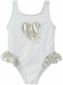 Juicy Couture Toddler Girls White & Silver 1pc Swimsuit Set Size 2T $60