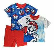 Super Mario Boys 3pc Pajama Short Set Size 4 6 8 10 12