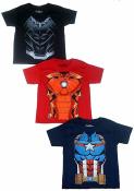 Marvel Avengers Boys Three-Pack T-Shirts Size 4 5 7 8 10