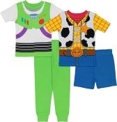 Disney Boys' Toy Story Snug Fit Woody Short Buzz Cotton Pajamas Size 2T, 3T, 4T