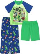 Minecraft Boys' Multi/Green/Blue Pajama Set Size 6, 8, 10, 12