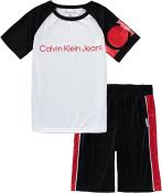 Calvin Klein Baby Boys' 2 Pieces Shorts Set Black Red White Size 8, 10, 12