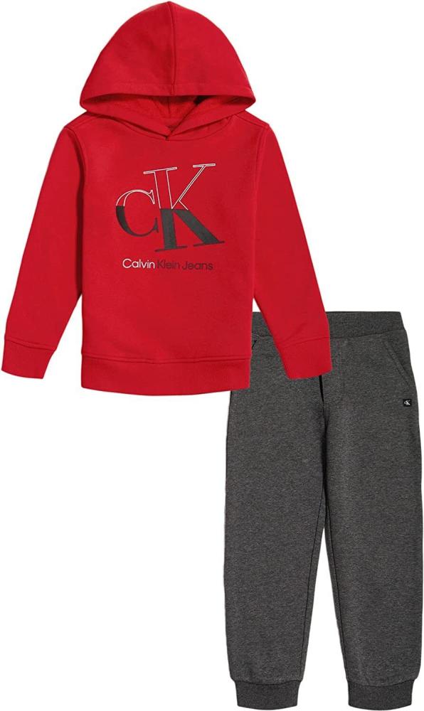 Calvin Klein Baby Boys 2 Pieces Chili Pepper Heather Pant Set Size 8, 10, 12