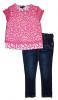Diesel Toddler Girls Pink & White Top 2pc Denim Pant Set Size 2T 3T 4T $59