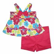 Kids Headquarters Infant Girls Floral Top 2pc Short Set Size 12M $26