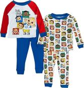 CoComelon Toddler Boys' 4-Piece Snug-fit Cotton Lets Play Pajamas Set 2T 3T 4T