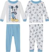 Mickey Mouse Infant Baby Boys 4pc L/S Pajama Pant Set Size 12M 18M 24M
