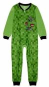 Minecraft Little/Big Boys Green Creepers Blanket Sleeper Pajama Size 4/5 8 $44