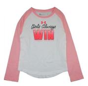 Under Armour Girls L/S White & Pink Girls Always Win Top Size 5
