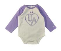 Under Armour Infant Girls L/S White & Purple Logo Bodysuit Size 3/6M