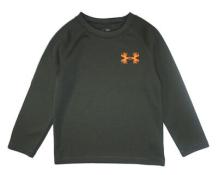 Under Armour Boys L/S Olive & Orange Logo Thermal Top Size 4