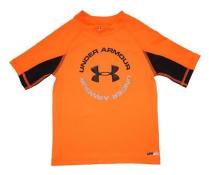 Under Armour Boys S/S Orange & Black  Rashguard Swim Top Size 5