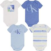 Calvin Klein Baby Boys 4 Pieces Pack Bodysuit Size 0/3M, 3/6M, 6/9M, 12M, 18M