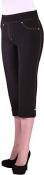 Nygard SLIMS Indigo Women's Black Petite Cuff Detail Capri Size PS PM PL