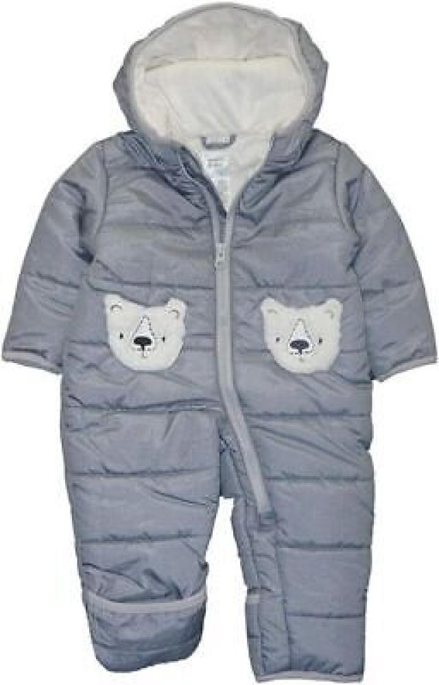 Carter's Baby Boys Heather Gray Bear Pram Suit Size 3/6M 6/9M 