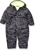 Carter's Baby Boys Dark Grey Dino Pram Suit Size 3/6M 6/9M