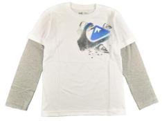 Quiksilver Big Boys L/S White Demo Days Slider Top Size L XL 