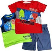 PJ Masks Boys' 3 Piece Short Set Size 2T, 3T, 4T, 4, 5, 6, 7
