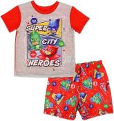 PJ Masks Pajamas for Boys 2-Piece Shirt and Shorts Set Red Toddler Size 3