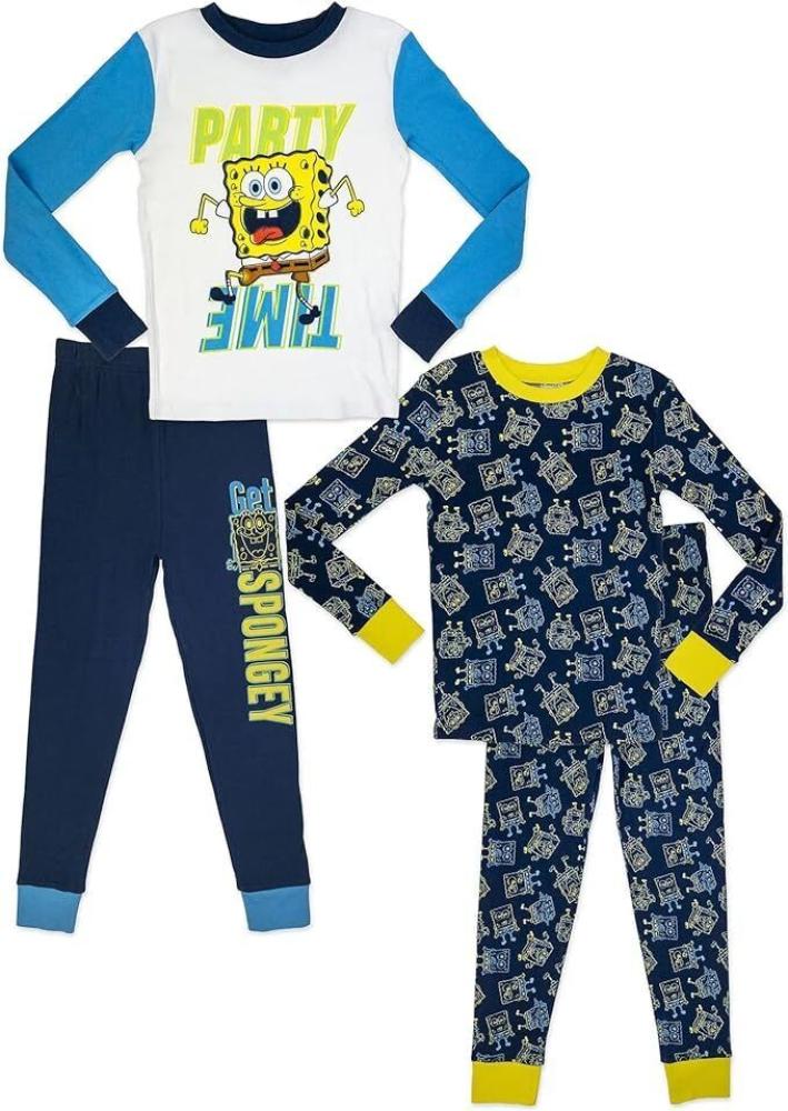 SpongeBob SquarePants Boys Party Time Bikini Bottom 4 Piece Long Sleeve Top 4-10