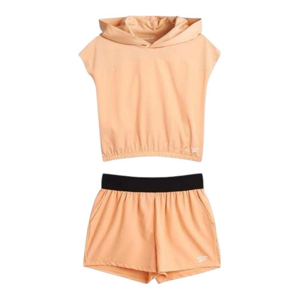 Reebok Girls' Active  2PC Hooded T-Shirt Shorts Set  Size  7, 8, 10, 12