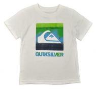Quiksilver Boys S/S White Chaos Logo Top Size 4 5 6 7 $16