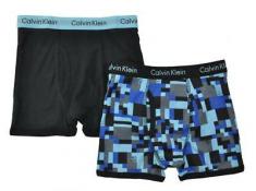 Calvin Klein Boys Blue & Black 2 Pack Boxer Briefs Size 4/5 6/7 8/10 12/14 16/18