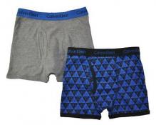 Calvin Klein Boys Gray & Blue 2 Pack Boxer Briefs Size 4/5 6/7 8/10 12/14 16/18