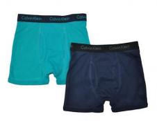 Calvin Klein Boys Navy Teal 2 Pack Boxer Briefs Size 4/5 6/7 8/10 12/14 16/18