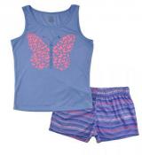 Calvin Klein Girls 2Pc Purple Short Pajama Set Size 5/6 7/8 10/12 14/16
