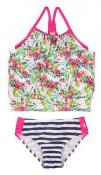 Skechers Big Girls Floral Two-Piece Tankini Set Swim Set Size 7 8 10 12 14 16