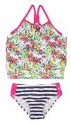 Skechers Big Girls Floral Two-Piece Tankini Set Swim Set Size 7 8 10 12 14 16