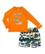 Skechers Boys Orange Two-Piece Rashguard Swim Set Size 2T 3T 4T 4 5 6 7