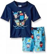 Kiko & Max Infant Boys Navy Two-Piece Rashguard Swim Set Size 3/6M 6/9M