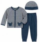 Calvin Klein Infant Boys Blue 3pc Set W/Hat Size 0/3M 3/6M 6/9M 12M 18M 24M $45