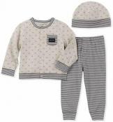 Calvin Klein Infant Boys Oatmeal 3pc Set W/Hat Size 0/3M 3/6M 6/9M 12M 18M 24M