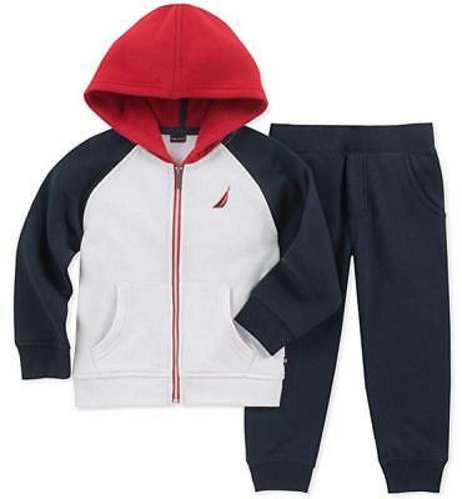 Nautica Boys Zip-Up Hoodie 2pc Sweatsuit Size 2T 3T 4T 4 5 6 7