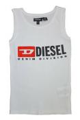 Diesel Big Girls White Fashion Logo Tank Top Size 7 8/10 12 14/16 $28