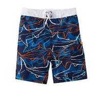 Osh Kosh B'gosh Boys Navy & Orange Shark Swim Short Size 4 7