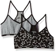 Diesel Girls Gray & Black Star Print Two-Pack Racer Back Bralettes Size S M L