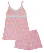 Emme Jordan Womens Pink Dot Two-Piece Pajama Short Set Size S M L XL