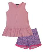 Emme Jordan Womens Pink & Blue Printed Two-Piece Pajama Short Set Size S M L XL