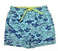 Osh Kosh B'gosh Boys Blue Shark Print Swim Short Size 7 $30