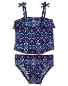 Osh Kosh Girls Blue Printed 2pc Tankini Swimsuit Size 4 5 6 6X $36