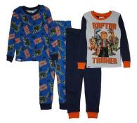 LEGO Little/Big Boys Jurassic World 4pc Snug Fit Pajama Pant Set Size 4 6 8 10