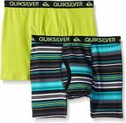 Quiksilver Boys Lime & Stripe Print 2pk Boxer Briefs Size 4/5 6/7 $18