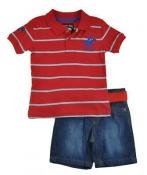 Beverly Hills Polo Club Toddler Boys Striped Polo 2pc Short Set Size 2T 4T